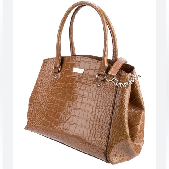 Kate Spade Chambers Street Sloan Crocodile Pattern Leather Satchel Bag - Picture 1 of 16